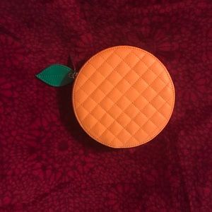 Tartan + Twine Orange Quilted Makeup Case